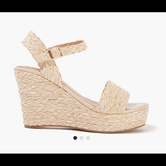 Forever 21 Shoes - Platform sandals / straw wedges